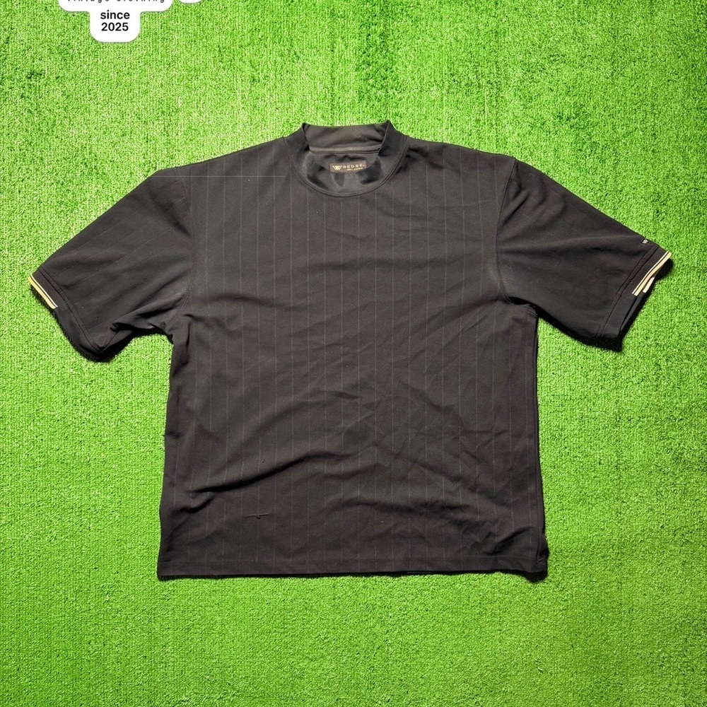 Wedge Black Pinstripe Golf Shirt Size XL Men's Short Sleeve